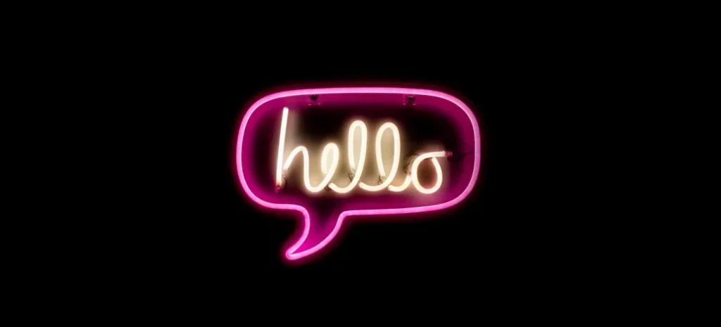 Neon hello sign